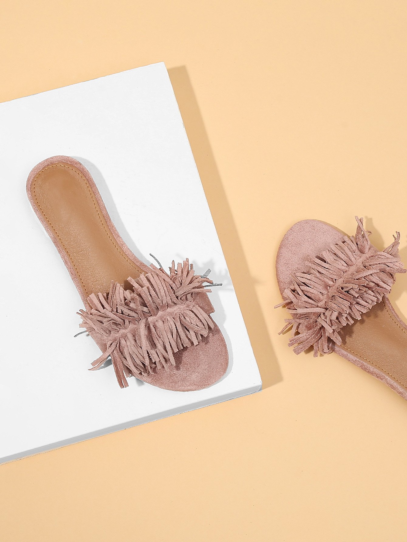 Открытый палец Розовый Тапочки