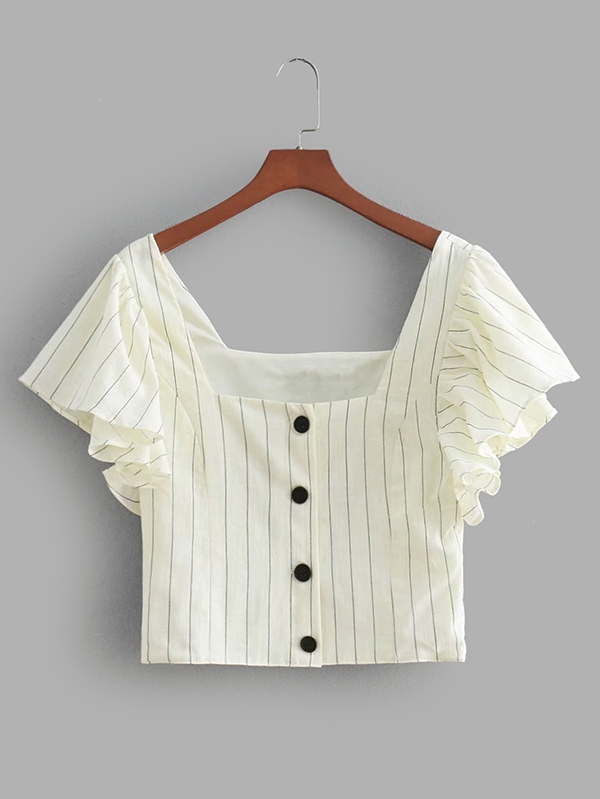 Полосатая полосатая полосатая рубашка с флаттерами