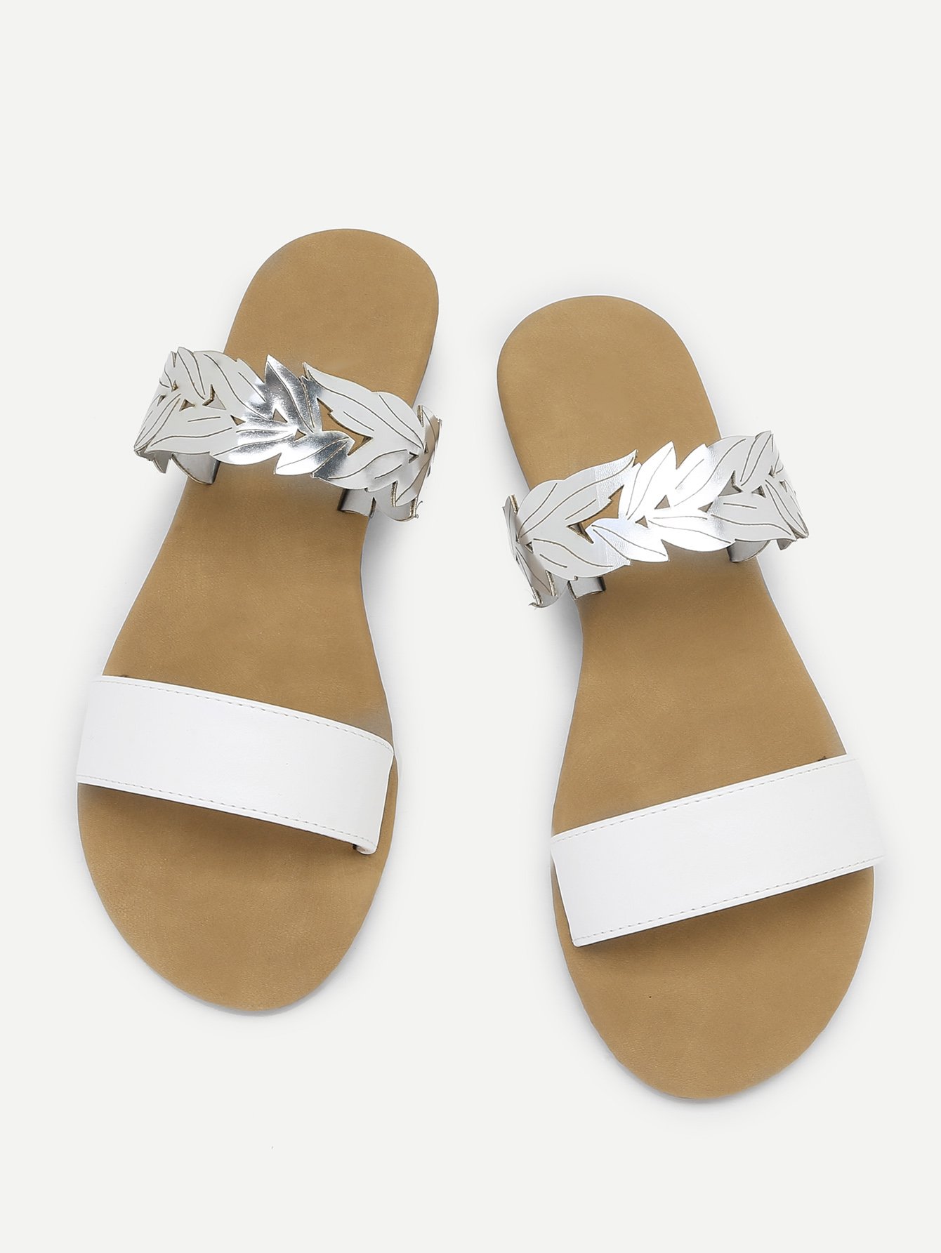 Открытый палец Белый Тапочки