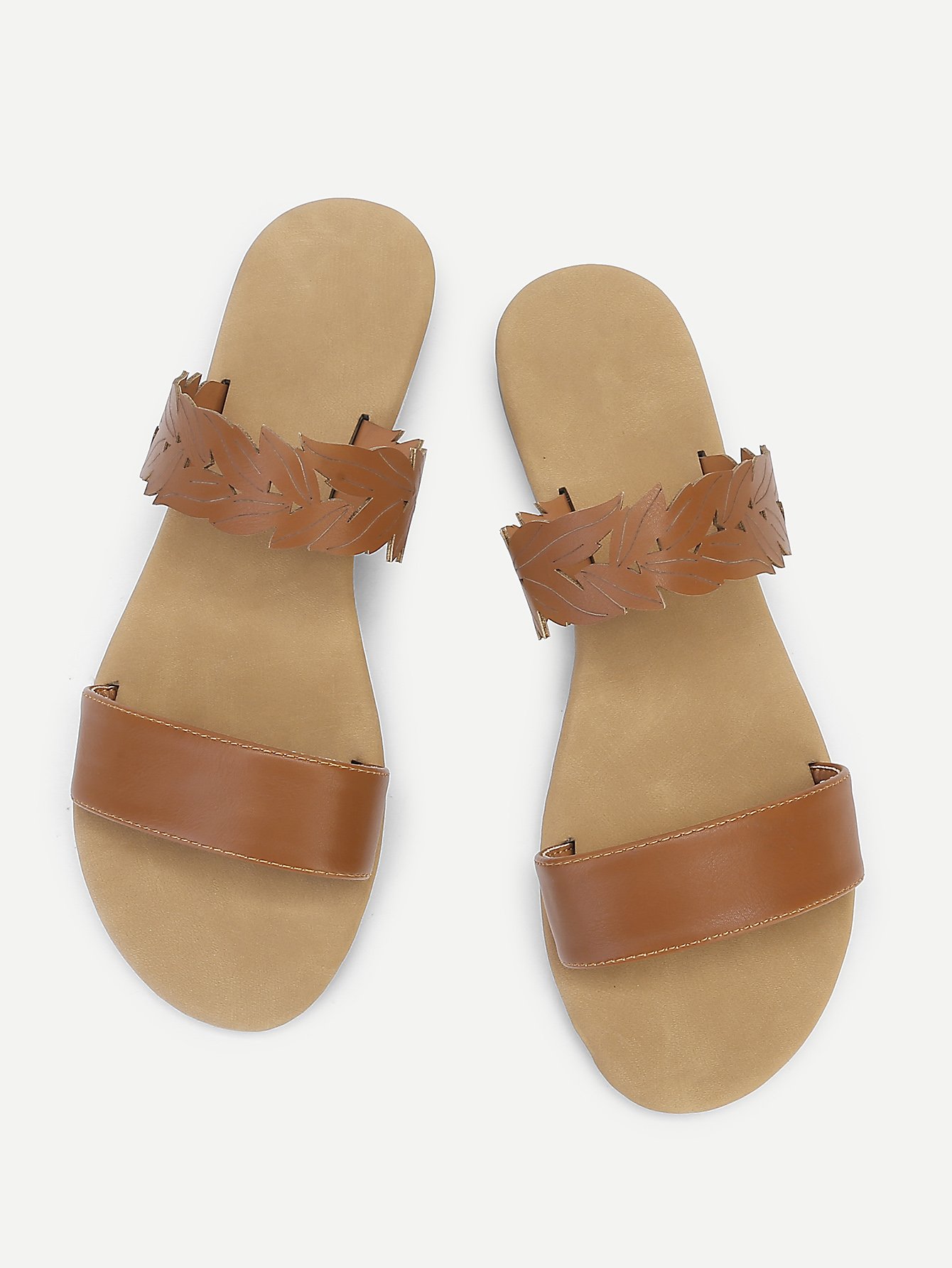 Открытый палец Коричневый Тапочки