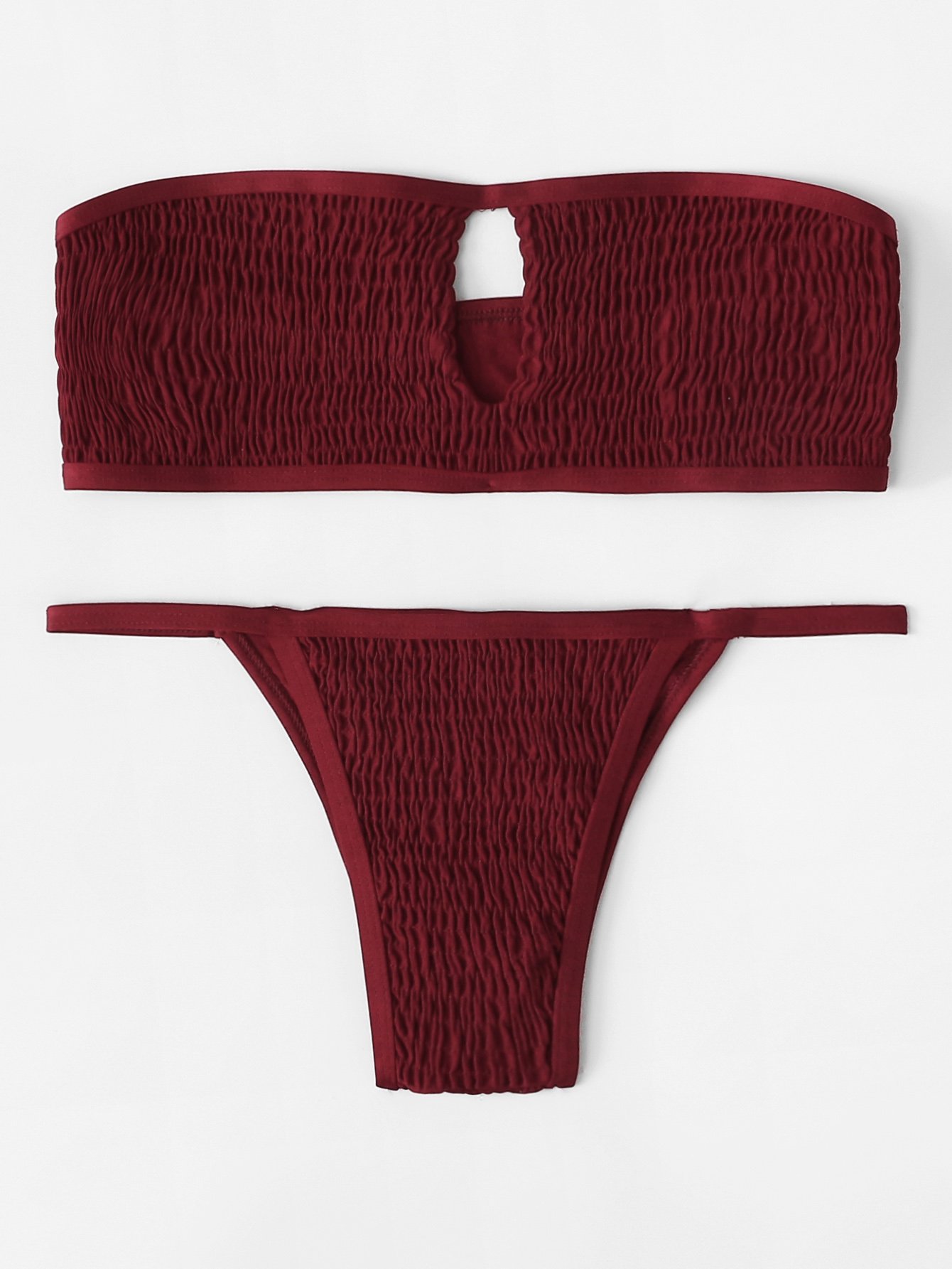 все цены на Cut-Out Shirred Bandeau Bikini Set онлайн