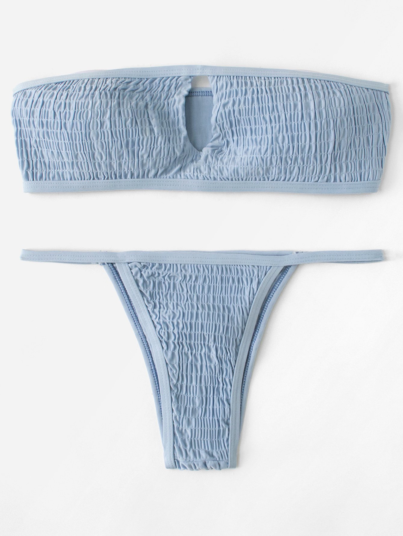 все цены на Cut-Out Shirred Bandeau Bikini Set онлайн