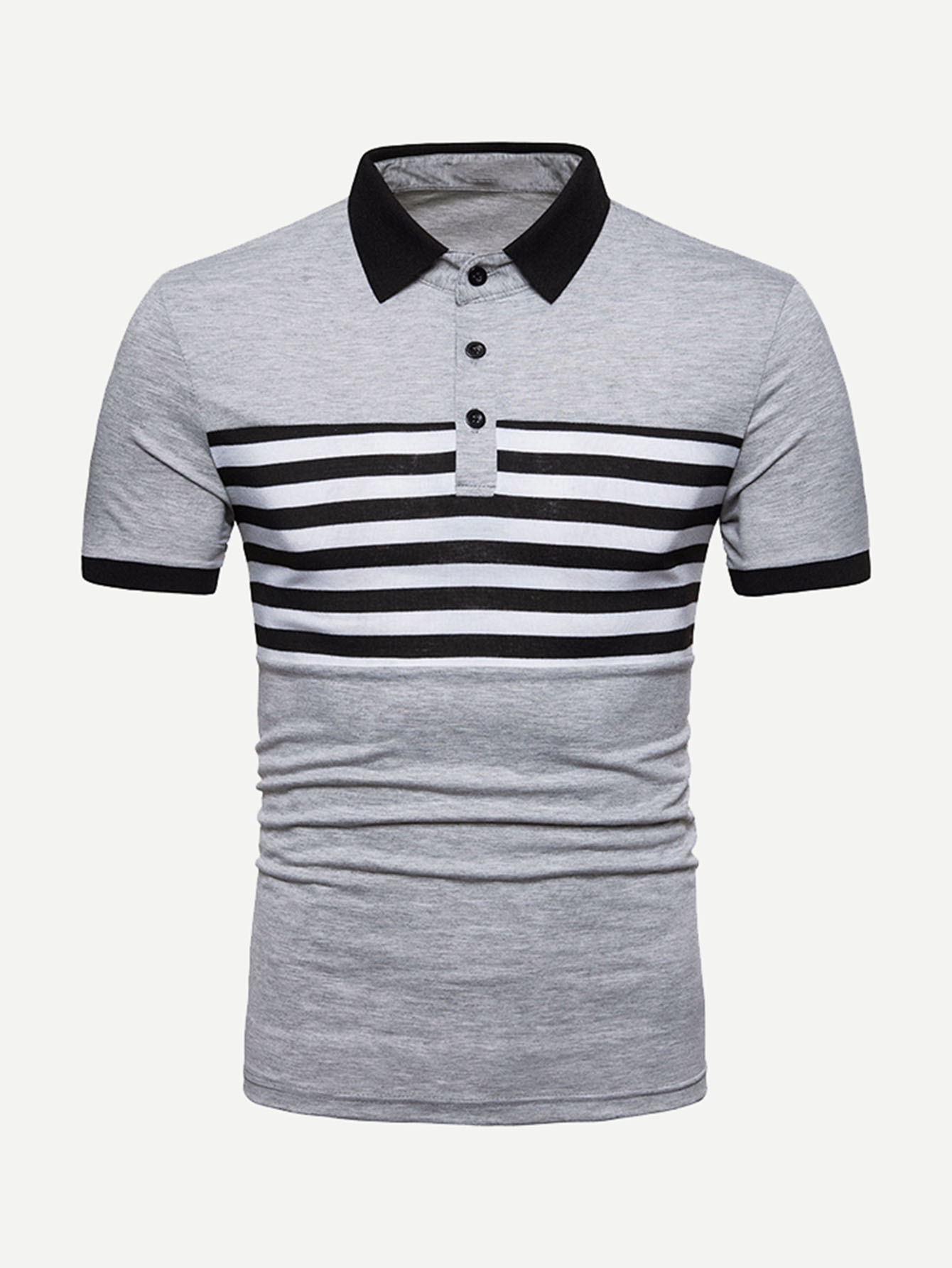 Мужская полосатая рубашка с длинным рукавом