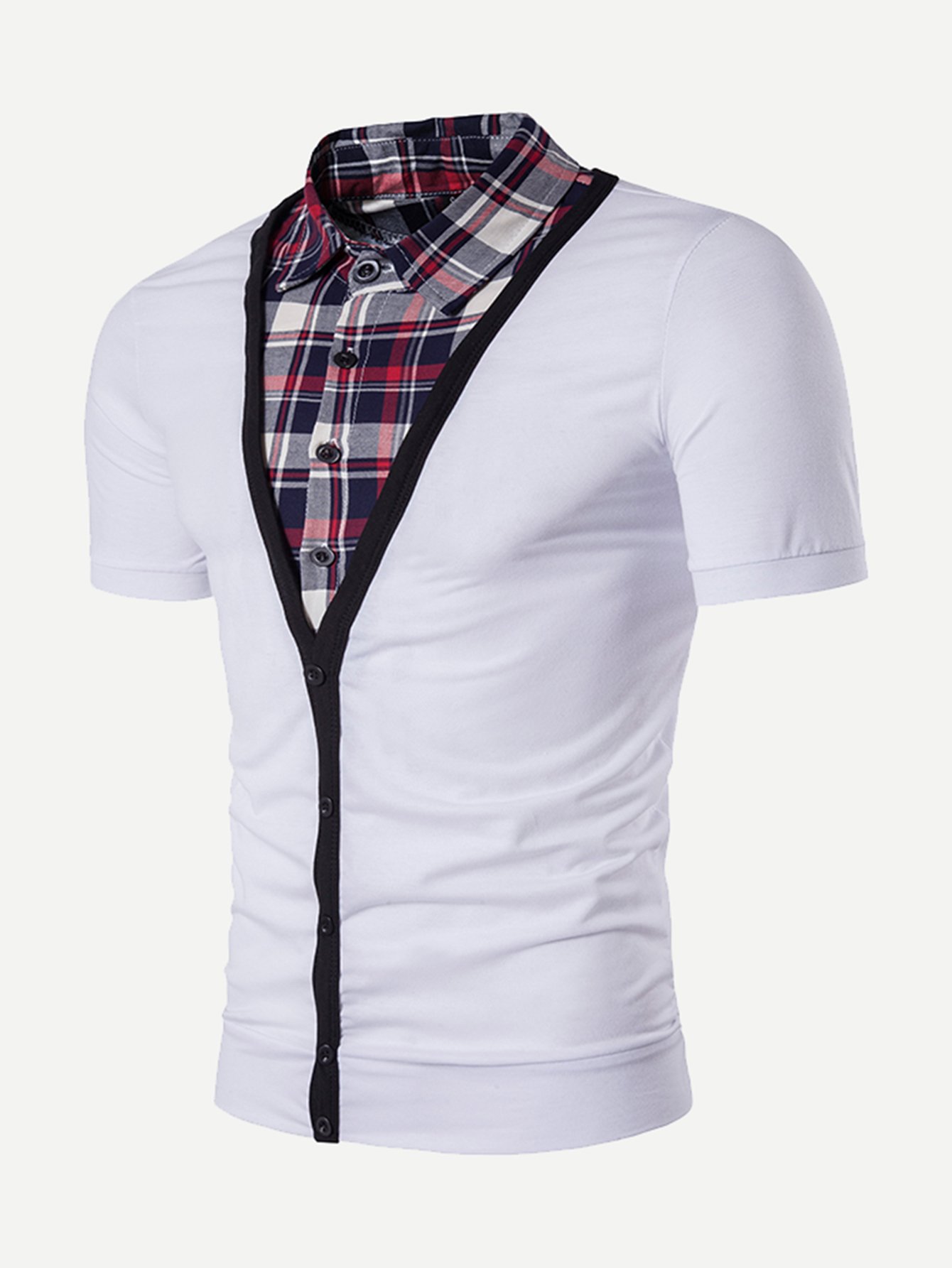Men Plain Contrast 2 In 1 Polo Shirt murder in plain english