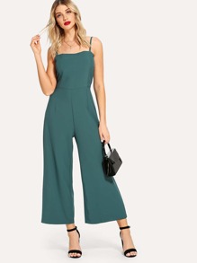 Wide Leg Suspender Jumpsuit