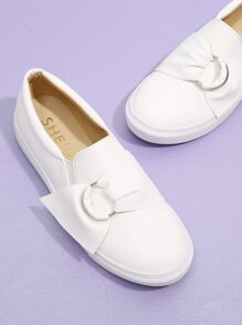 Knot Front PU Sneakers