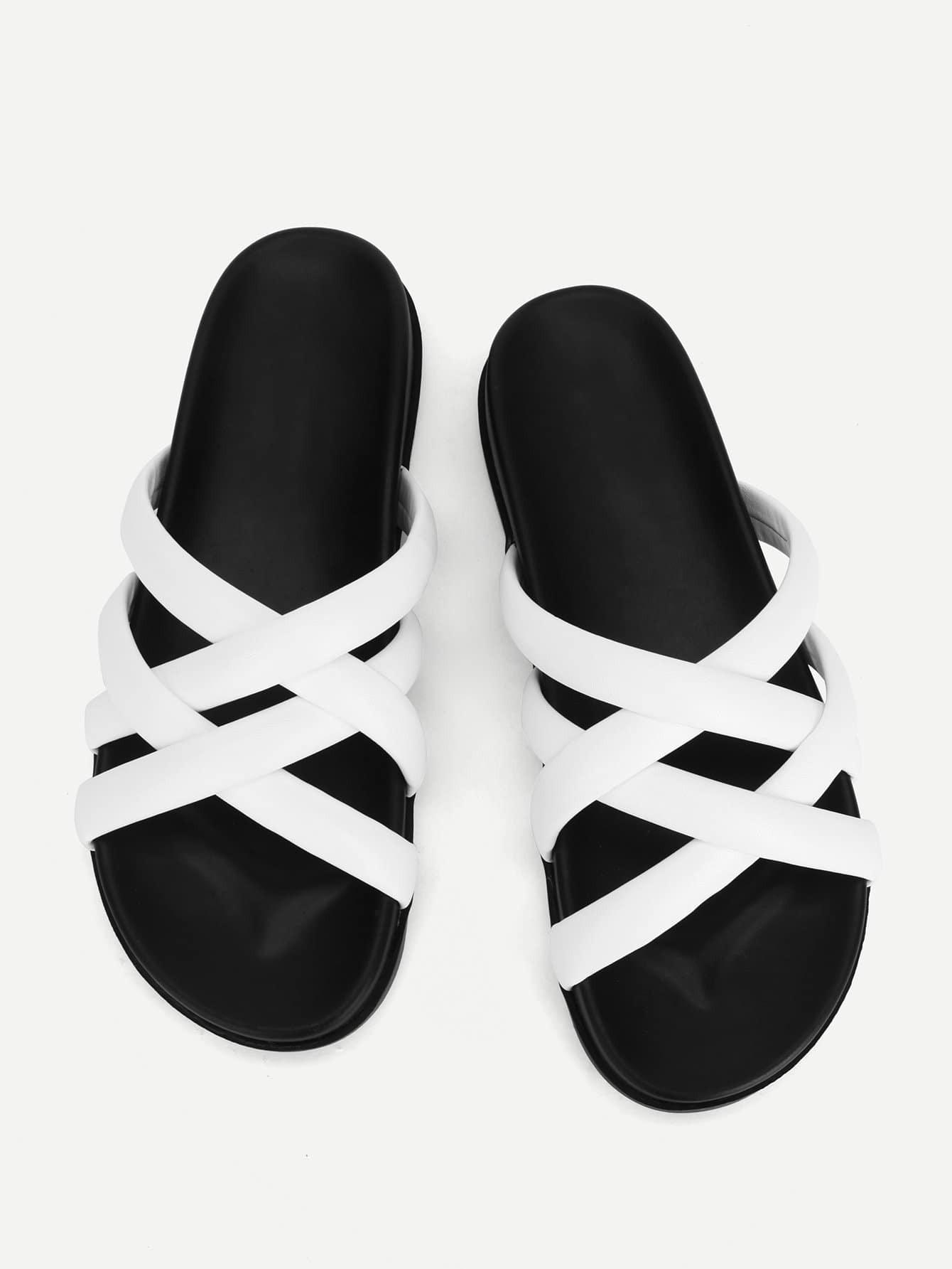 Открытый палец Белый Тапочки