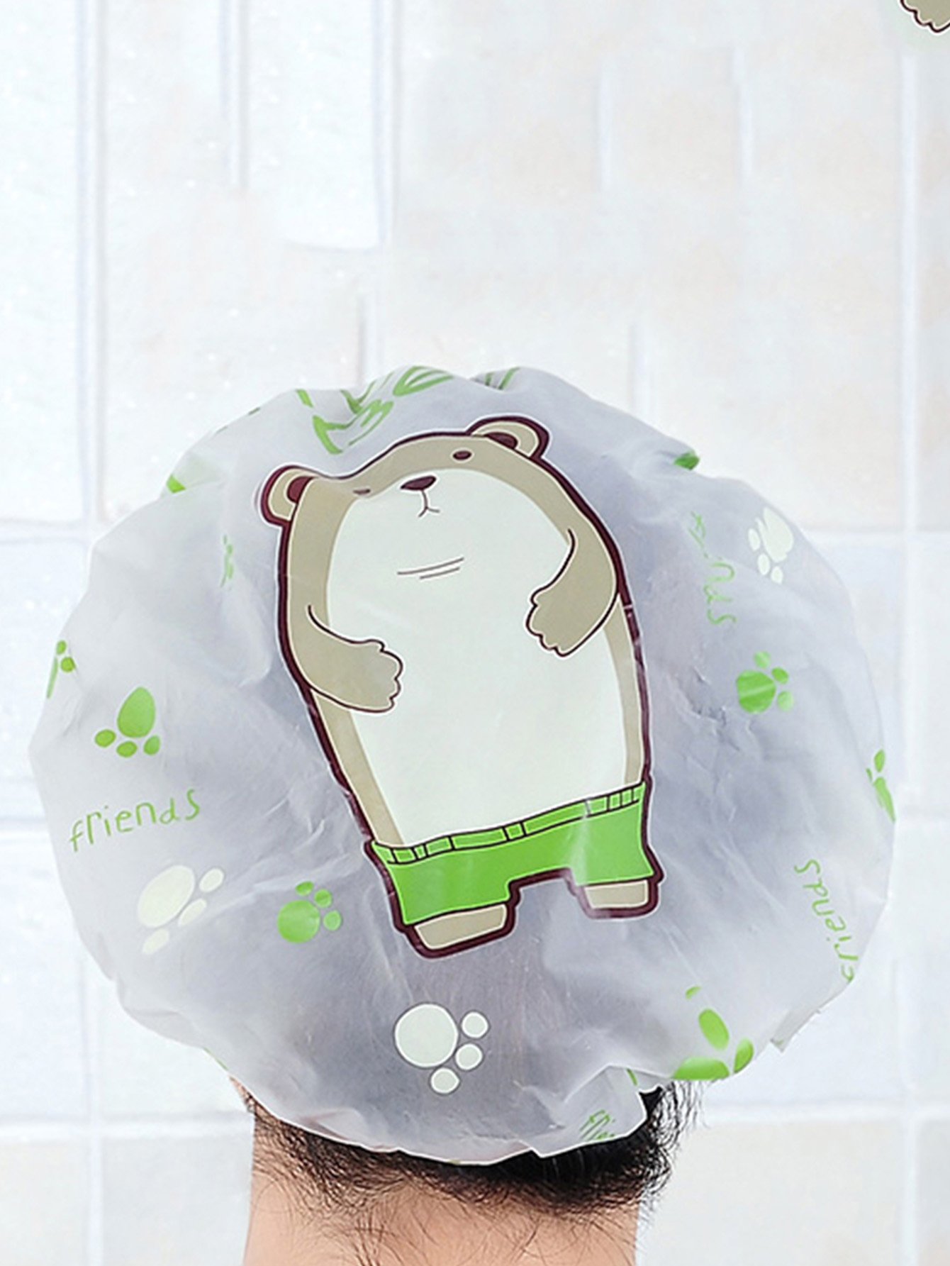 Водонепроницаемая шапочка для душа с рисунком медведя