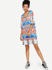 Colorful Geo Print Dress
