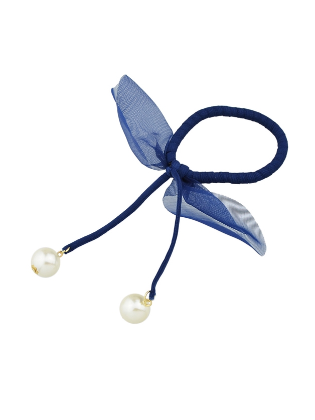 Blue Colorful Lace With Simulated Pearl Bowknot Headbands