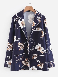 Contrast Binding Florals Shirt