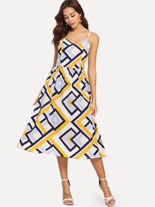 Geometrical Print Cami Dress