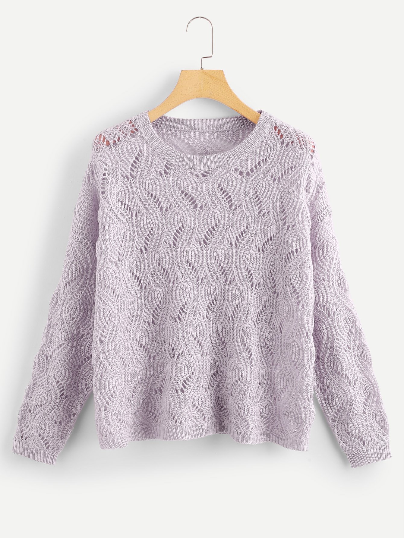 Свободный свитер с вязаным свитером