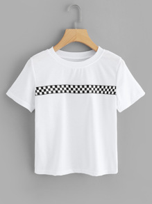 Gingham Panel Tee