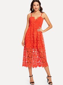 Lace Hollow Out Cami Dress