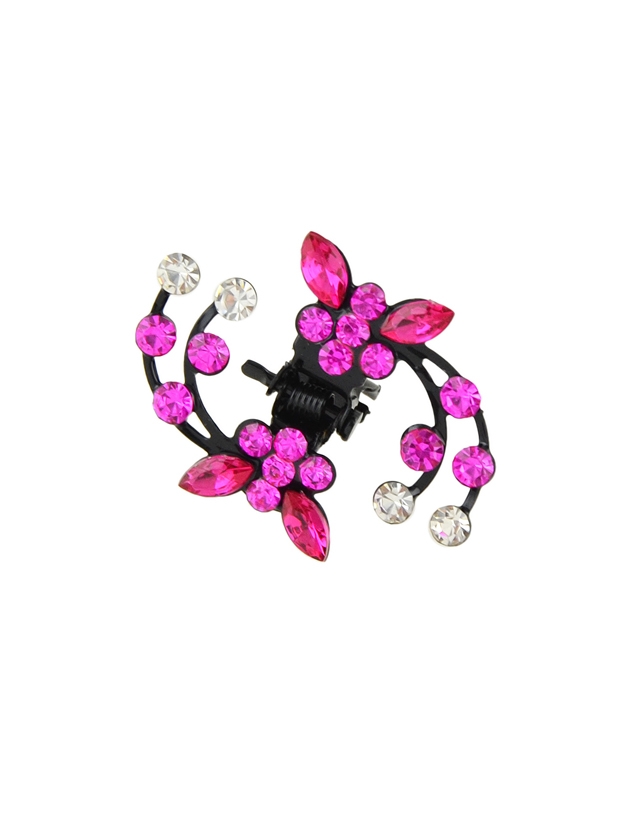 Hotpink 1 Pc Colorful Rhinestone Flower Hair Charms Claws Accessories