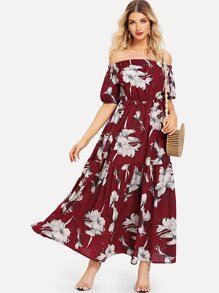 Off-Shoulder Floral Dress