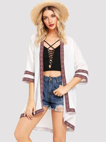Ribbon Half Sleeve Kimono