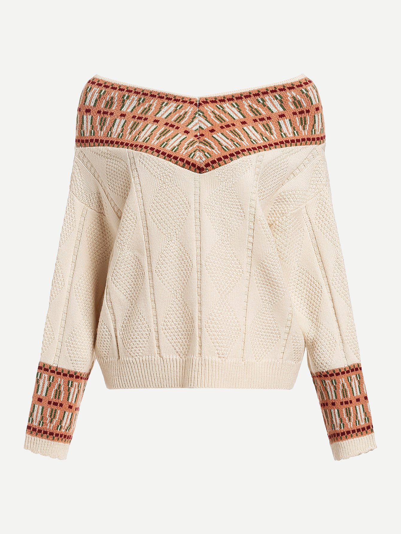 Вязаный свитер с v-образным вырезом