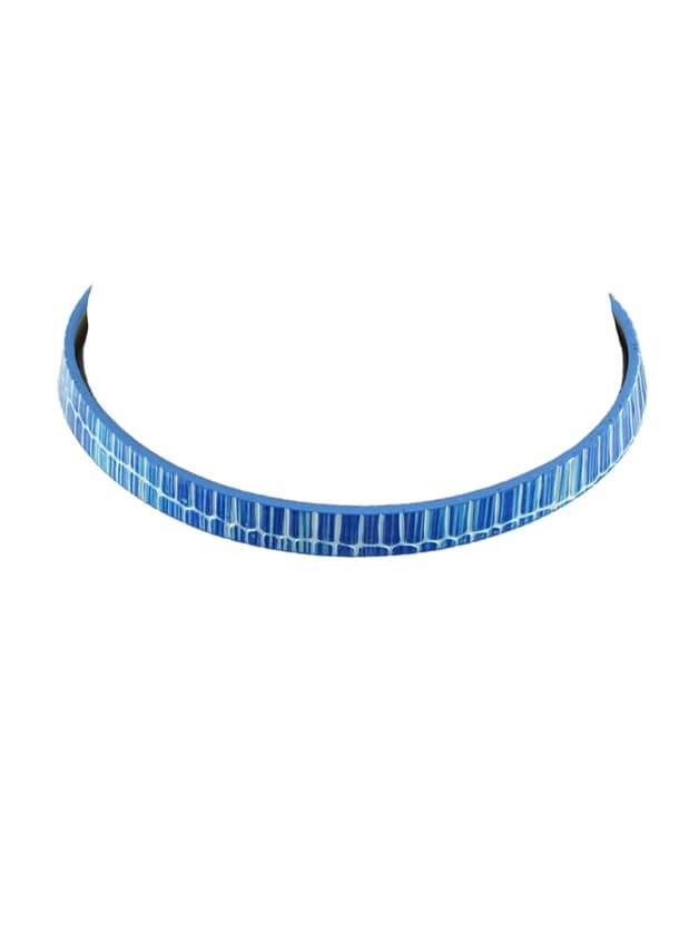 Colorful Pu Leather Choker Geometric Pattern Necklace