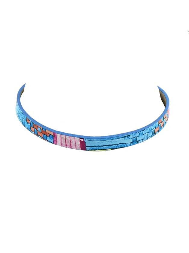 Colorful Pu Leather Choker Geometric Pattern Necklace