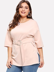 Plus Self Tie Waist Tee