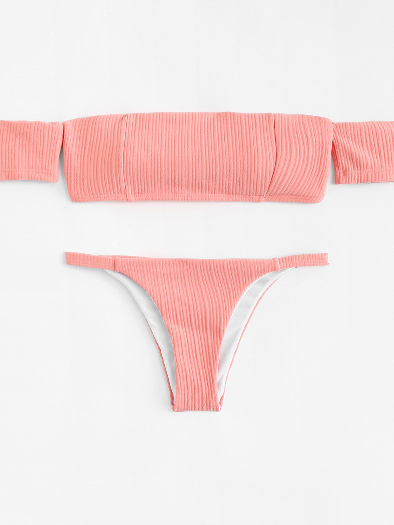 цена Off The Shoulder Ladder Cut-Out Bikini Set