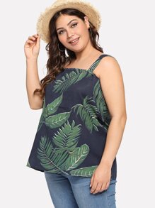 Plus Tropical Print Cami Top