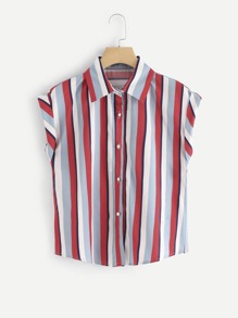 Single Breasted Striped Cuffed Shirt