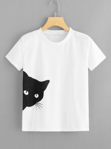 Cat Print Tee