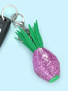 Sequin Detail Pineapple Keychain
