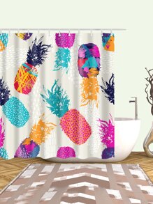 Pineapple Shower Curtain With 12pcs Hook