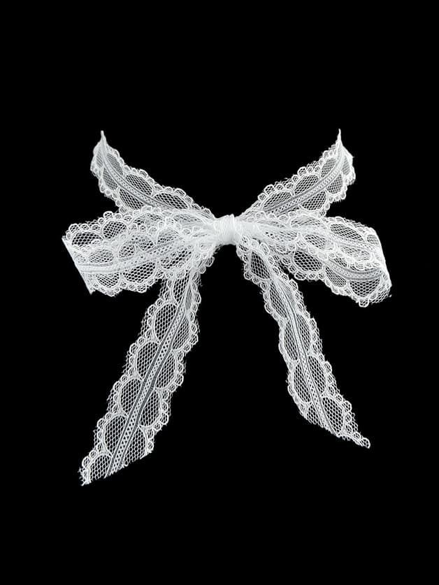 Gothic Punk White Black Lace Flower Bowknot Big Choker Necklaces