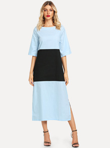 Color Block Split Side Dress