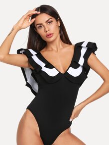 Ruffle Trim Bodysuit