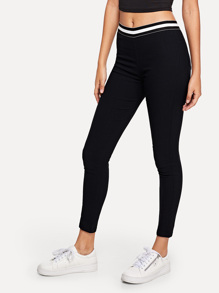 Stripe Ribbon Skinny Jeans
