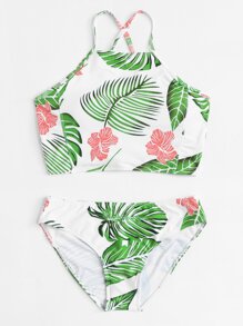 Criss Cross Tropical Bikini Set
