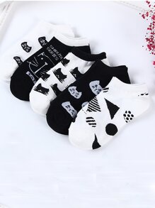 Animal Pattern Ankle Socks 5pairs