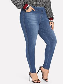 Plus Faded Skinny Ankle Jeans