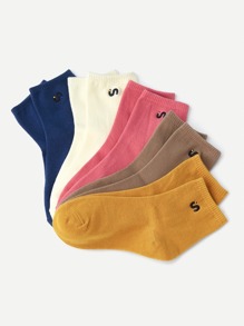 Embroidered Detail Socks 5pairs