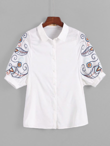 Paisley Embroidered Shirt
