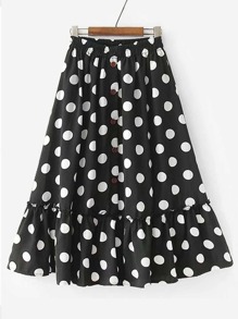 Ruffle Hem Spot Skirt