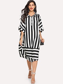 Striped Batwing Sleeve Blouse