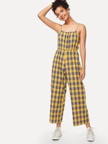 Plaid Cami Jumpsuit