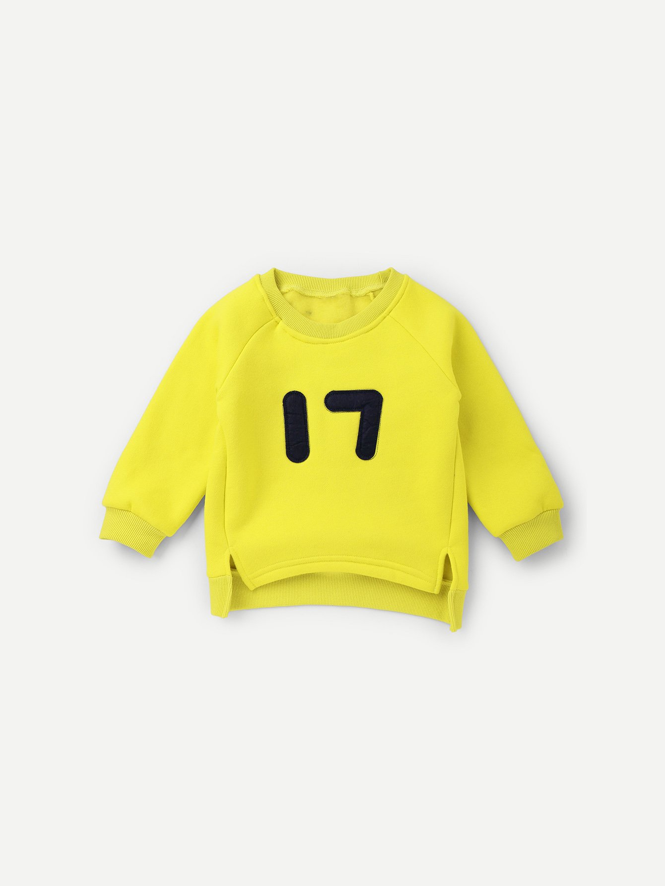 Girls Letter Print Split Hem High Low Sweatshirt