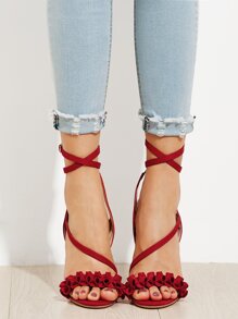 Ruffle Trim Design Criss Cross Hells