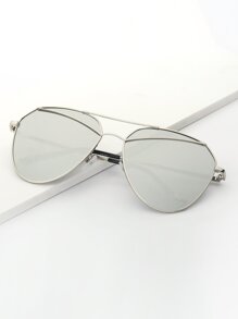 Mirror Lens Top Bar Sunglasses