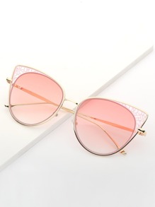 Metal Frame Cat Eye Sunglasses