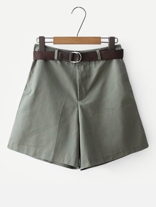 Solid High Waist Shorts