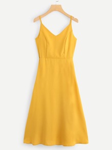 Solid Tie Back Cami Dress
